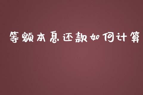 等额本息还款如何计算_https://wap.sdyuehang.cn_新股申购_第1张