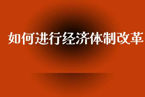 如何进行经济体制改革_https://wap.sdyuehang.cn_产经新闻_第1张