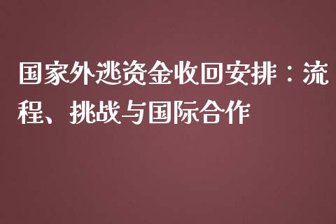 国家外逃资金收回安排：流程、挑战与国际合作_https://wap.sdyuehang.cn_产经新闻_第1张