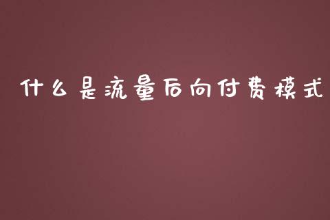 什么是流量后向付费模式_https://wap.sdyuehang.cn_债券资讯_第1张