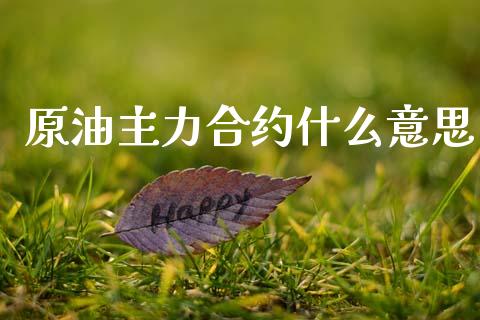 原油主力合约什么意思_https://wap.sdyuehang.cn_新股申购_第1张