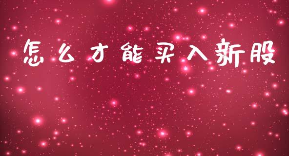 怎么才能买入新股_https://wap.sdyuehang.cn_产经新闻_第1张