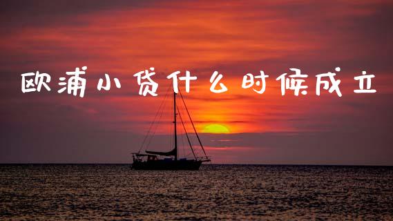 欧浦小贷什么时候成立_https://wap.sdyuehang.cn_产经新闻_第1张
