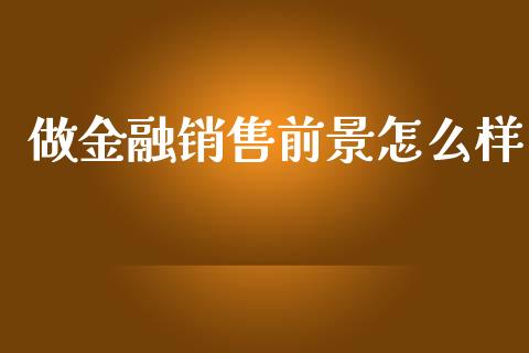 做金融销售前景怎么样_https://wap.sdyuehang.cn_新股申购_第1张