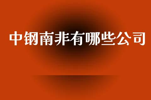 中钢南非有哪些公司_https://wap.sdyuehang.cn_债券资讯_第1张