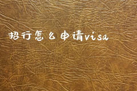 招行怎么申请visa_https://wap.sdyuehang.cn_新股申购_第1张