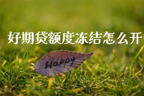 好期贷额度冻结怎么开_https://wap.sdyuehang.cn_产经新闻_第1张