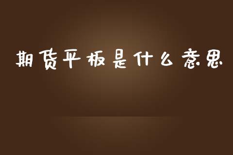 期货平板是什么意思_https://wap.sdyuehang.cn_新股申购_第1张