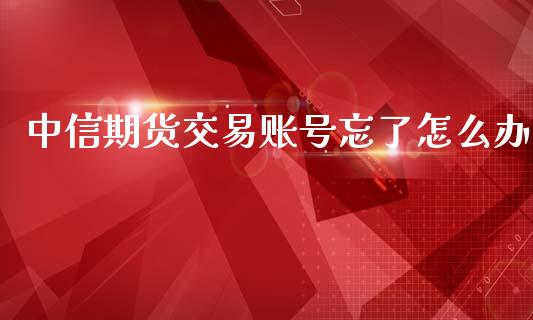 中信期货交易账号忘了怎么办_https://wap.sdyuehang.cn_债券资讯_第1张