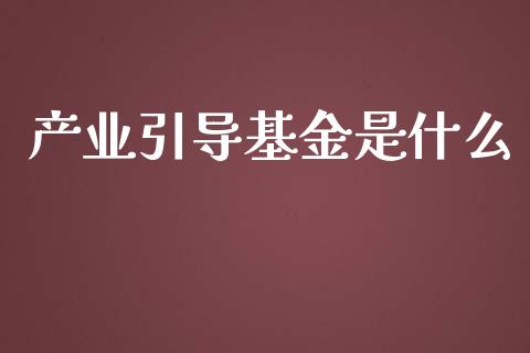 产业引导基金是什么_https://wap.sdyuehang.cn_新股申购_第1张