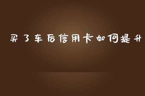 买了车后信用卡如何提升_https://wap.sdyuehang.cn_美股行情_第1张