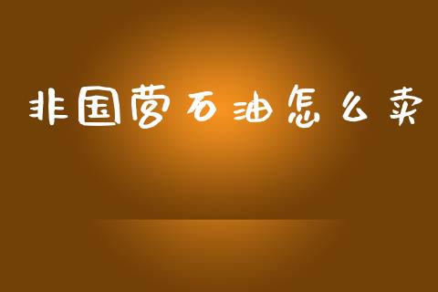 非国营石油怎么卖_https://wap.sdyuehang.cn_新股申购_第1张