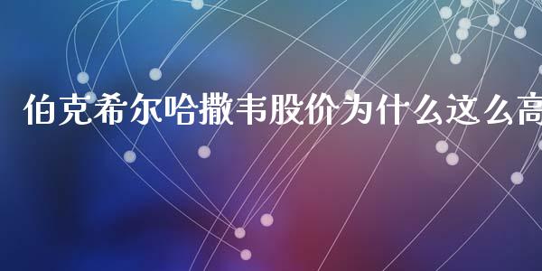 伯克希尔哈撒韦股价为什么这么高_https://wap.sdyuehang.cn_产经新闻_第1张