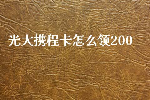 光大携程卡怎么领200_https://wap.sdyuehang.cn_债券资讯_第1张
