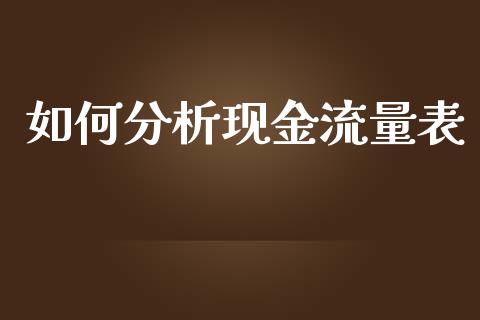 如何分析现金流量表_https://wap.sdyuehang.cn_美股行情_第1张
