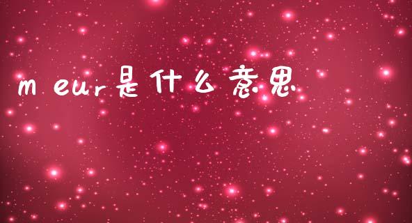 m eur是什么意思_https://wap.sdyuehang.cn_美股行情_第1张