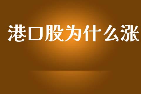 港口股为什么涨_https://wap.sdyuehang.cn_美股行情_第1张