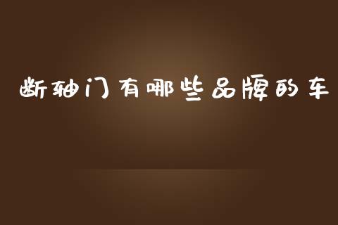 断轴门有哪些品牌的车_https://wap.sdyuehang.cn_产经新闻_第1张