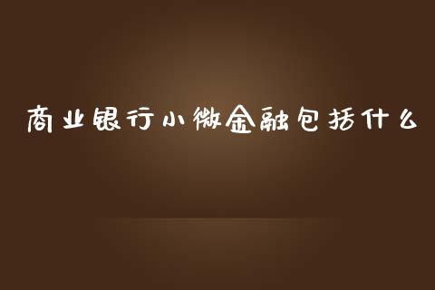 商业银行小微金融包括什么_https://wap.sdyuehang.cn_新股申购_第1张