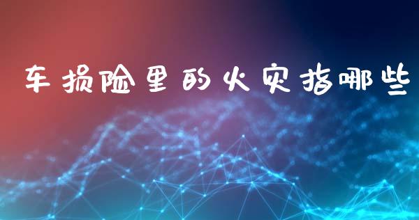 车损险里的火灾指哪些_https://wap.sdyuehang.cn_美股行情_第1张