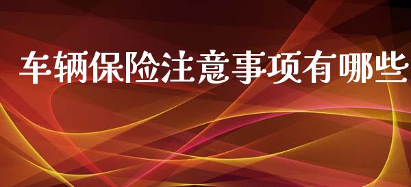 车辆保险注意事项有哪些_https://wap.sdyuehang.cn_美股行情_第1张