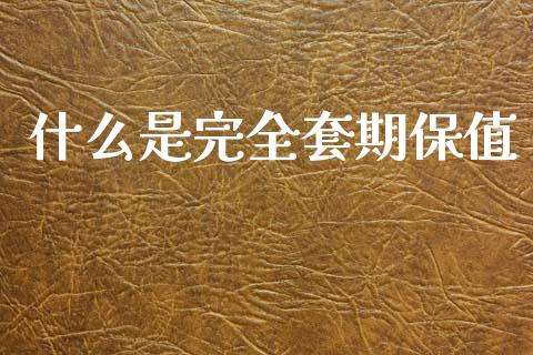 什么是完全套期保值_https://wap.sdyuehang.cn_产经新闻_第1张