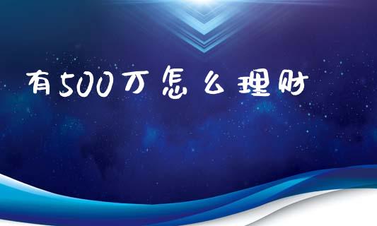 有500万怎么理财_https://wap.sdyuehang.cn_美股行情_第1张