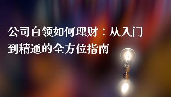 公司白领如何理财：从入门到精通的全方位指南_https://wap.sdyuehang.cn_新股申购_第1张