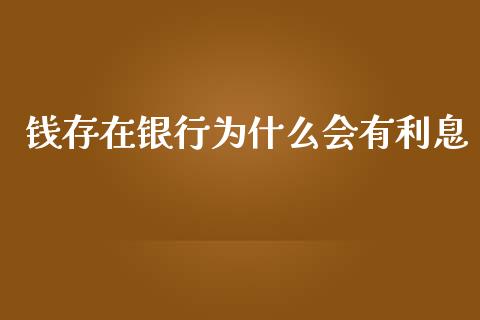 钱存在银行为什么会有利息_https://wap.sdyuehang.cn_新股申购_第1张