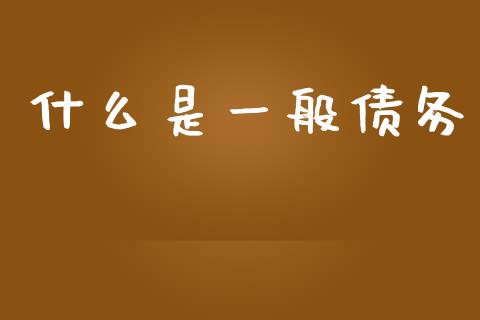 什么是一般债务_https://wap.sdyuehang.cn_美股行情_第1张