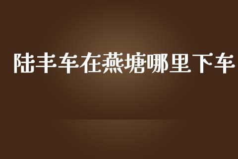 陆丰车在燕塘哪里下车_https://wap.sdyuehang.cn_美股行情_第1张