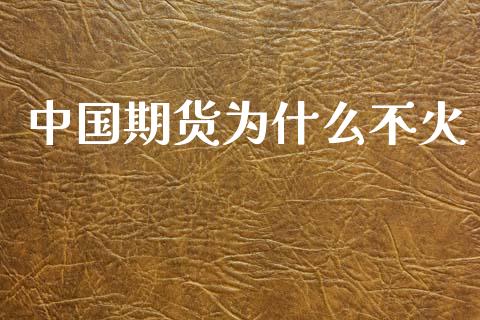中国期货为什么不火_https://wap.sdyuehang.cn_债券资讯_第1张