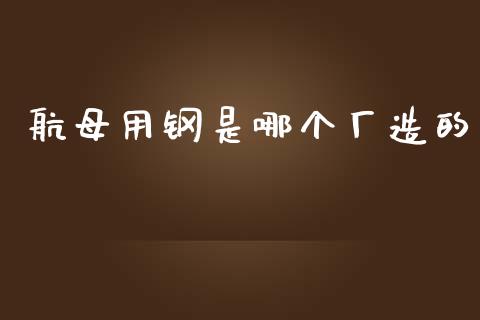 航母用钢是哪个厂造的_https://wap.sdyuehang.cn_美股行情_第1张