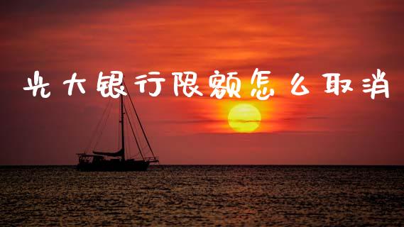 光大银行限额怎么取消_https://wap.sdyuehang.cn_新股申购_第1张