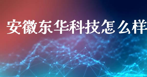 安徽东华科技怎么样_https://wap.sdyuehang.cn_债券资讯_第1张