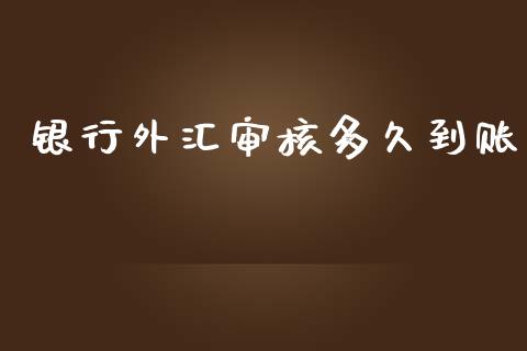 银行外汇审核多久到账_https://wap.sdyuehang.cn_债券资讯_第1张