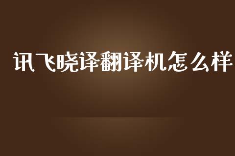 讯飞晓译翻译机怎么样_https://wap.sdyuehang.cn_美股行情_第1张