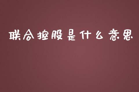联合控股是什么意思_https://wap.sdyuehang.cn_美股行情_第1张