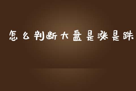 怎么判断大盘是涨是跌_https://wap.sdyuehang.cn_美股行情_第1张