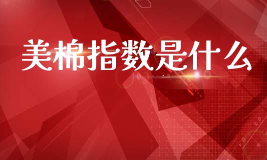 美棉指数是什么_https://wap.sdyuehang.cn_新股申购_第1张