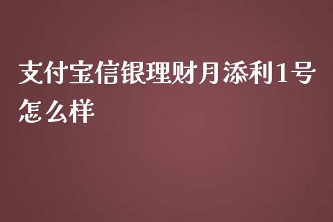 支付宝信银理财月添利1号怎么样_https://wap.sdyuehang.cn_美股行情_第1张