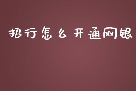招行怎么开通网银_https://wap.sdyuehang.cn_新股申购_第1张