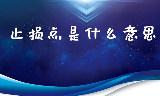 止损点是什么意思_https://wap.sdyuehang.cn_产经新闻_第1张