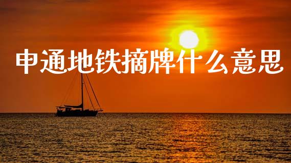 申通地铁摘牌什么意思_https://wap.sdyuehang.cn_债券资讯_第1张
