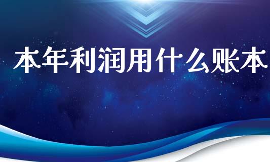 本年利润用什么账本_https://wap.sdyuehang.cn_新股申购_第1张