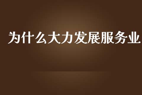 为什么大力发展服务业_https://wap.sdyuehang.cn_产经新闻_第1张