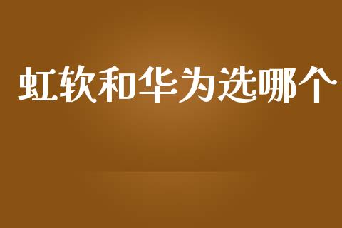 虹软和华为选哪个_https://wap.sdyuehang.cn_产经新闻_第1张