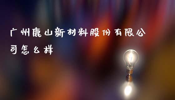 广州鹿山新材料股份有限公司怎么样_https://wap.sdyuehang.cn_产经新闻_第1张