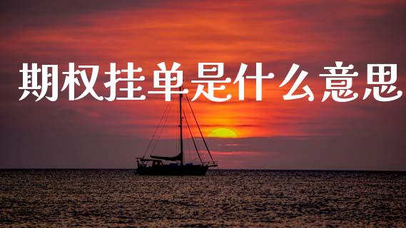 期权挂单是什么意思_https://wap.sdyuehang.cn_债券资讯_第1张