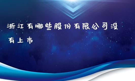 浙江有哪些股份有限公司没有上市_https://wap.sdyuehang.cn_新股申购_第1张